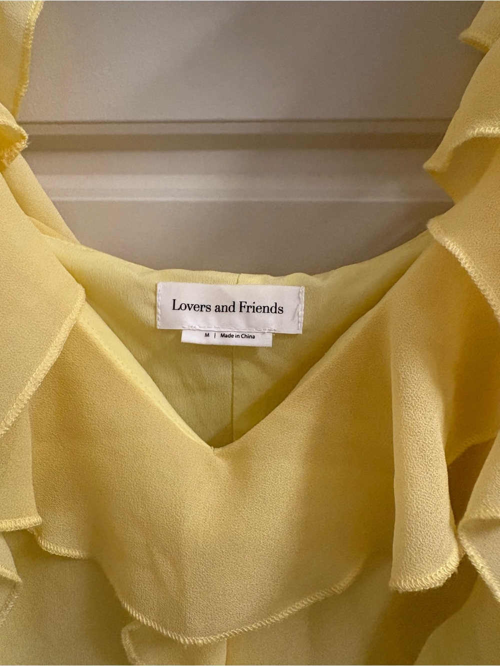 Lovers + Friends Yellow Ruffled Maxi Dress
